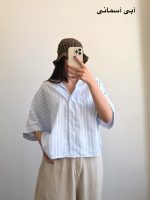 شومیز باکسی راه راه آسمان - Image 4